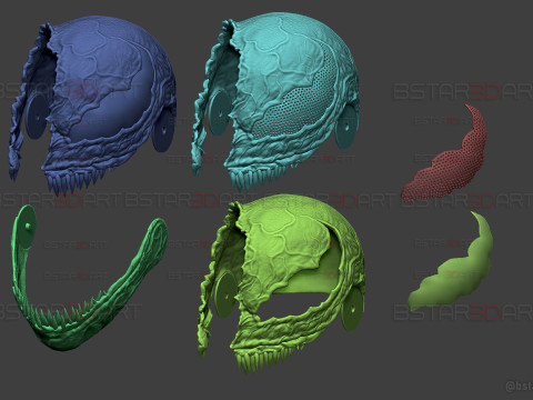 Venom Helmet Damaged Moveable - Marvel Movie 2024 3D printmodel