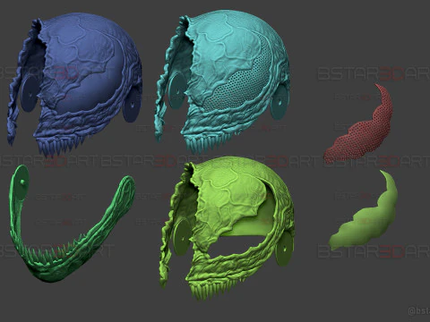 Venom Helmet Damaged Moveable - Marvel Movie 2024 3D Print Model
