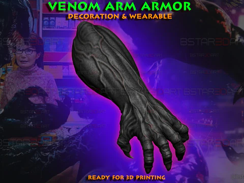 ヴェノム アーム アーマー装飾とウェアラブル - マーベル映画 2024 3Dプリントモデル