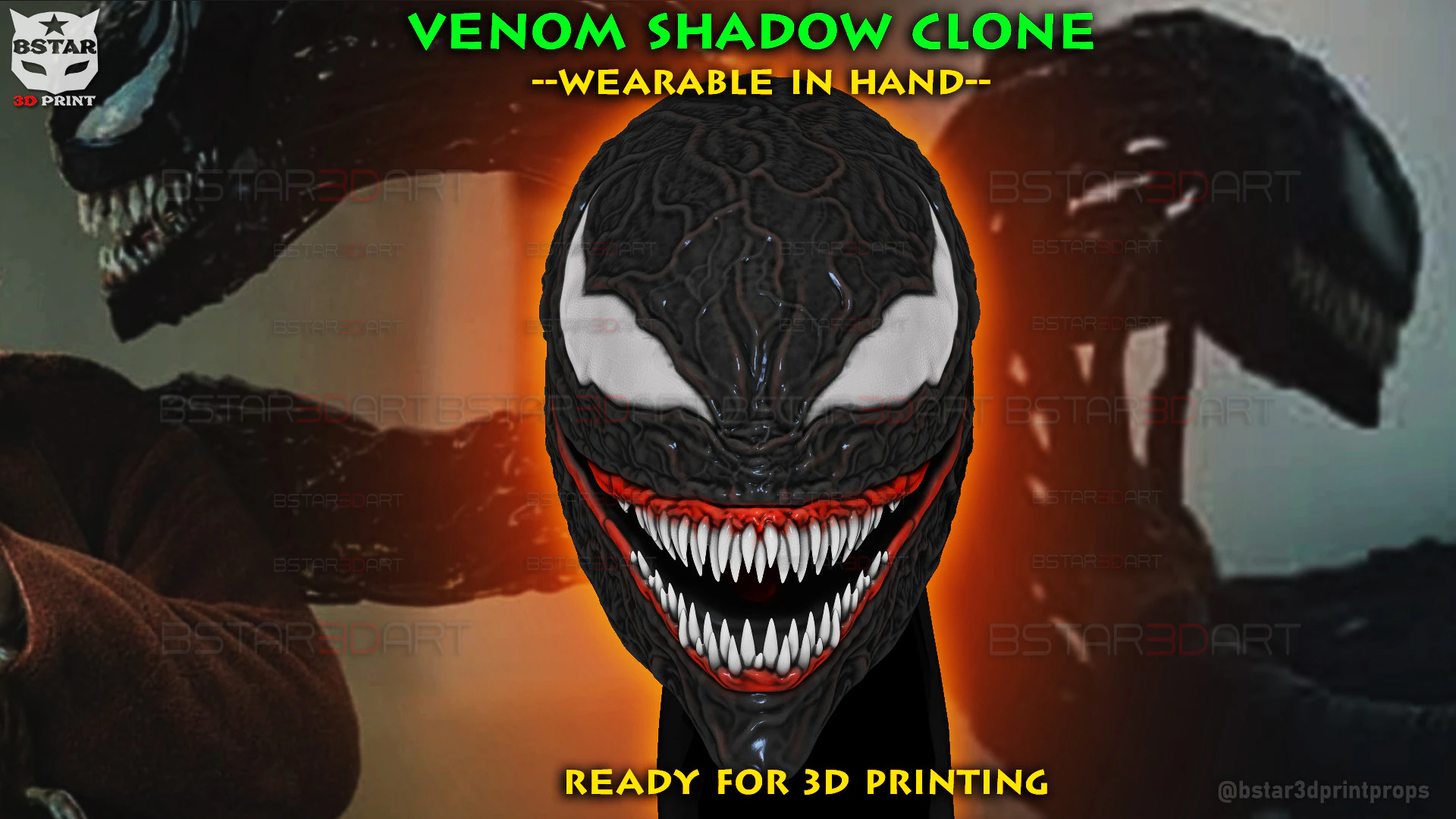 Venom Shadow Clone in Eddie Brock- Wearable in Hand - marvel comics cosplay 3D Print Model .c4d .max .obj .3ds .fbx .stl .blend 