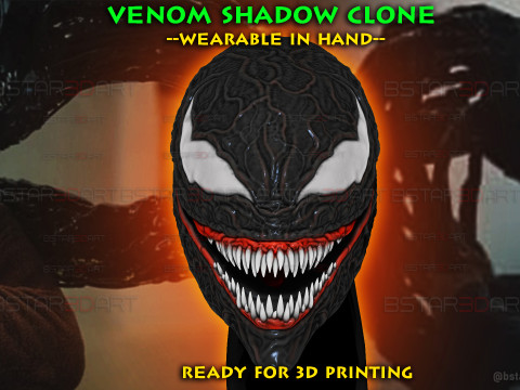 Venom Shadow Clone in Eddie Brock- Wearable in Hand - marvel comics cosplay 3D-printmodel