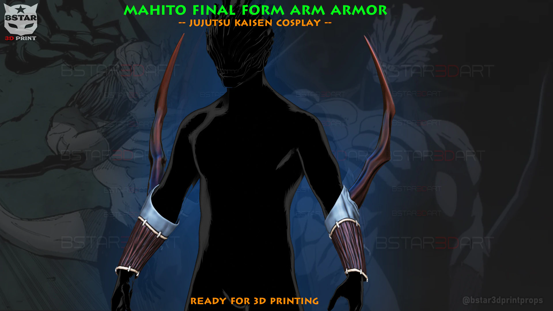 Mahito Final Form Arm Armor High Quality - Jujutsu Kaisen Cosplay 3D Print Model .c4d .max .obj .3ds .fbx .stl .blend 