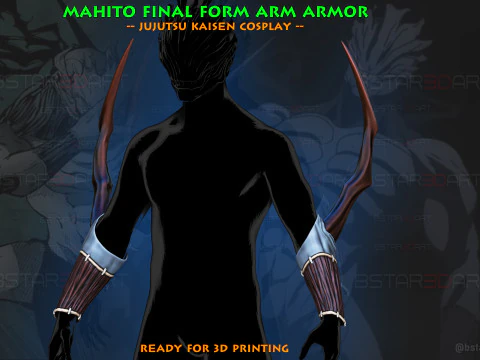 Armadura de bra&ccedil;o de forma final Mahito de alta qualidade - Cosplay Jujutsu Kaisen Modelo de Impressão 3D
