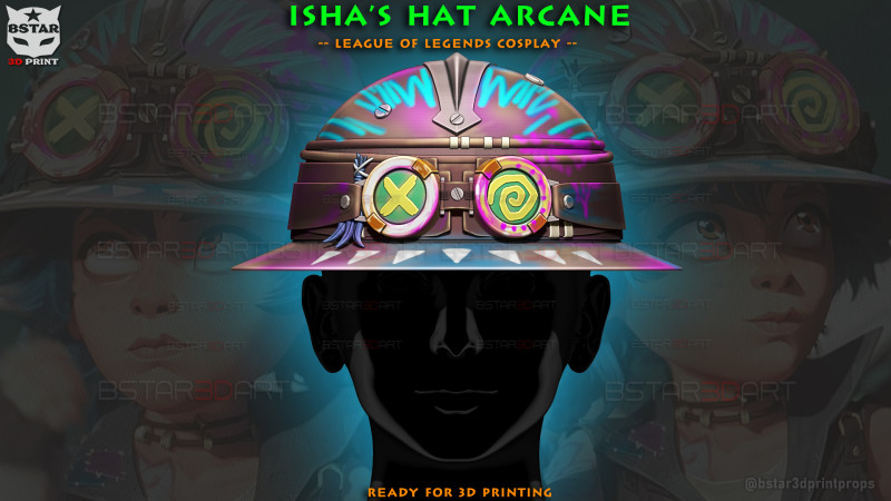 Isha Hat Arcane Netflix - league of legends Cosplay 3D Принт Модель .c4d .max .obj .3ds .fbx .stl .blend