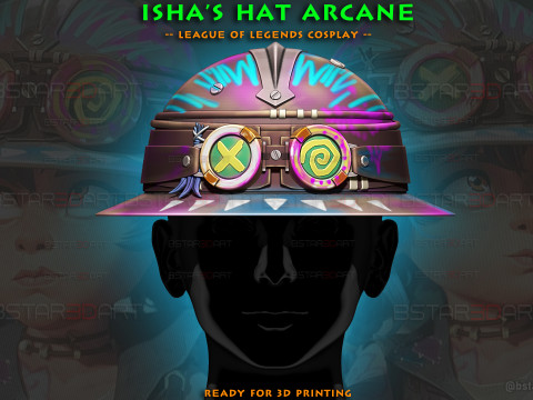 Isha Hat Arcane Netflix - league of legends Cosplay 3D-printmodel
