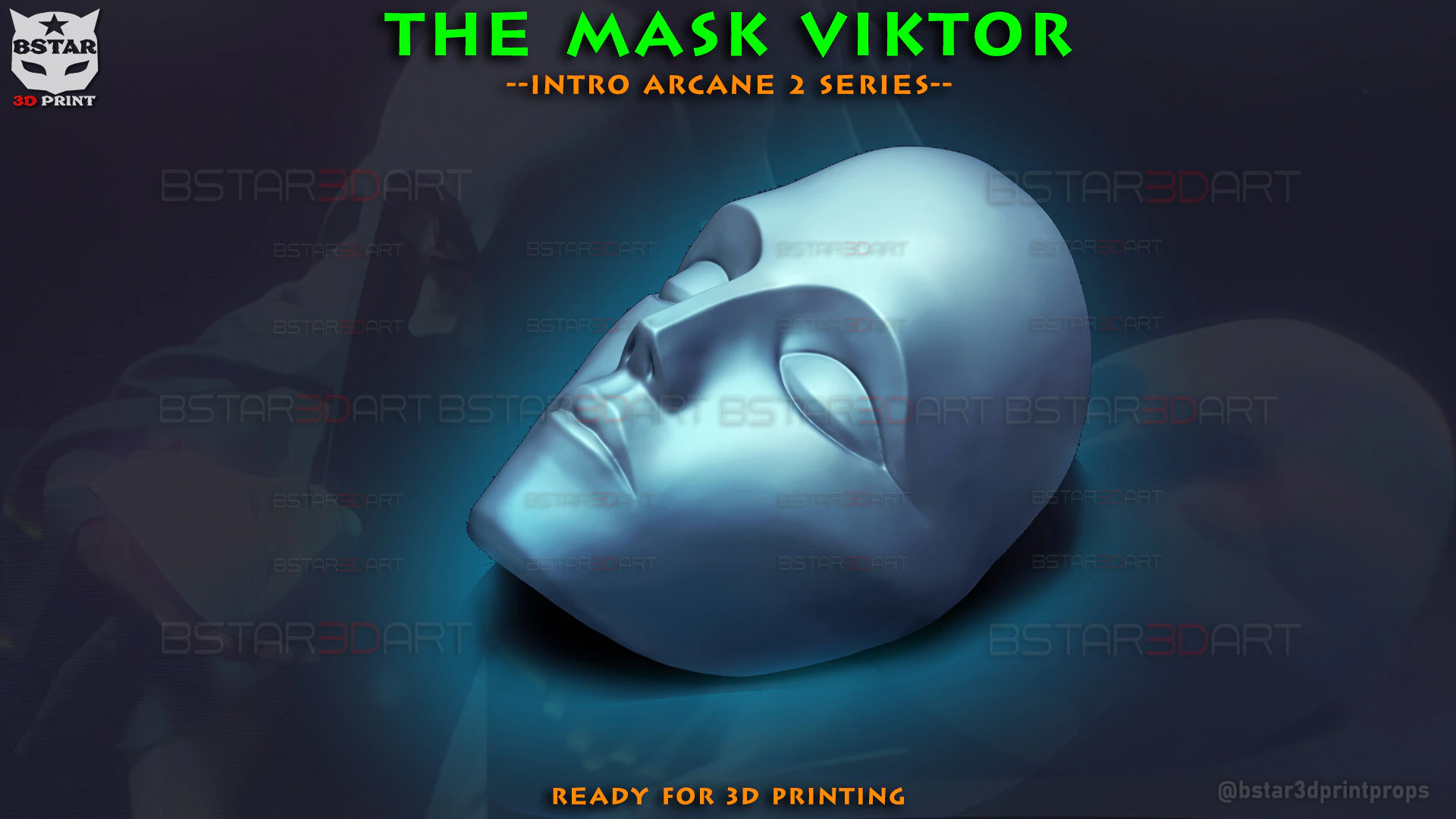 The Mask Viktor - Intro Opening Arcane Netflix - league of legends 3D Print Model .c4d .max .obj .3ds .fbx .stl .blend 