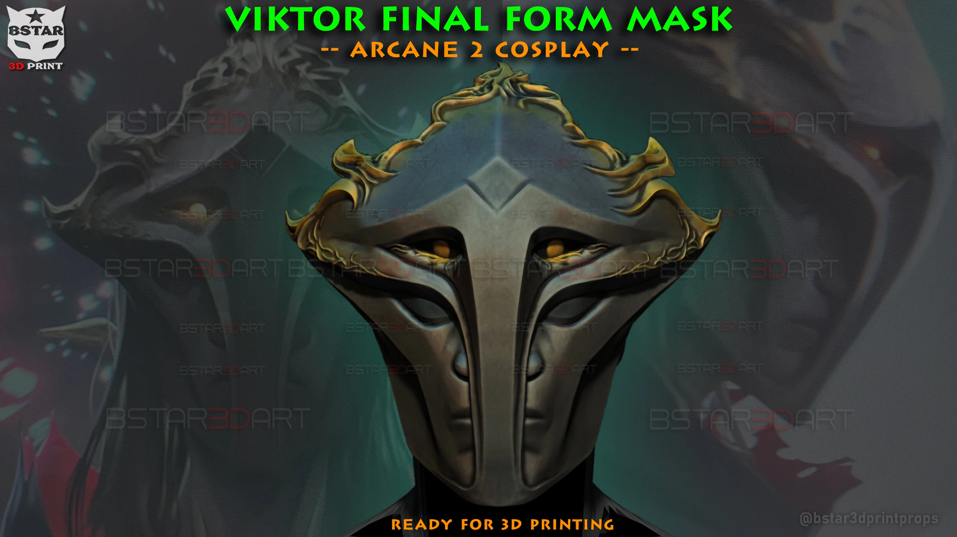 Viktor Final Form Mask - Arcane 2 Netflix - league of legends 3D Print Model .c4d .max .obj .3ds .fbx .stl .blend 