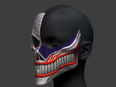 Dandadan Aira Shiratori Damaged Mask V2 - Acrobatic Silky mask 3Dプリントモデル