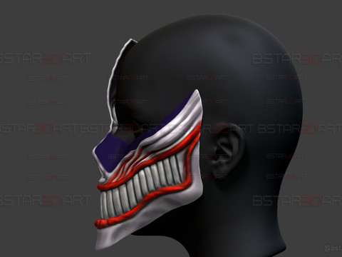 Dandadan Aira Shiratori Damaged Mask V2 - Acrobatic Silky mask 3Dプリントモデル