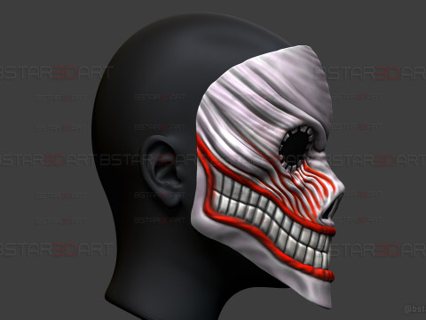 Dandadan Aira Shiratori Damaged Mask V2 - Acrobatic Silky mask 3Dプリントモデル