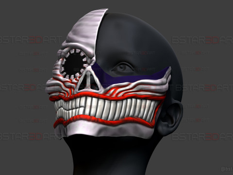 Dandadan Aira Shiratori Damaged Mask V2 - Acrobatic Silky mask 3Dプリントモデル