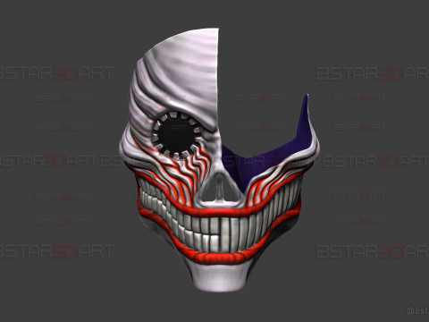 Dandadan Aira Shiratori Damaged Mask V2 - Acrobatic Silky mask 3Dプリントモデル