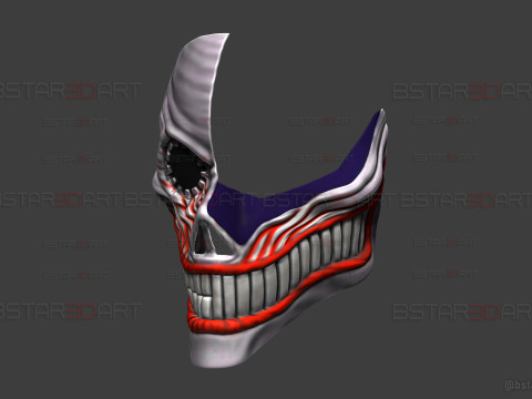 Dandadan Aira Shiratori Damaged Mask V2 - Acrobatic Silky mask 3Dプリントモデル