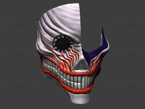 Dandadan Aira Shiratori Damaged Mask V2 - Acrobatic Silky mask 3Dプリントモデル