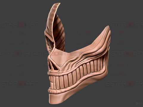 Dandadan Aira Shiratori Damaged Mask V2 - Acrobatic Silky mask 3Dプリントモデル