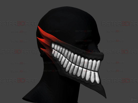 Dandadan Okarun Destroyed Mask - Anime Cosplay 3Dプリントモデル