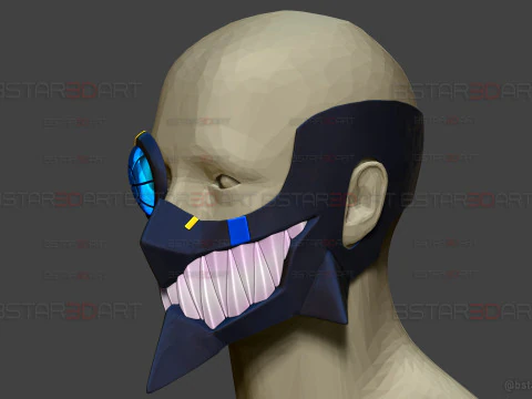 Umbrella Boy Face Mask - Dandadan Anime Cosplay 3D Print Model