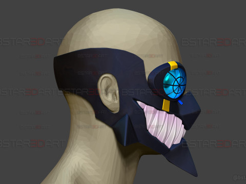 Umbrella Boy Face Mask - Dandadan Anime Cosplay 3Dプリントモデル