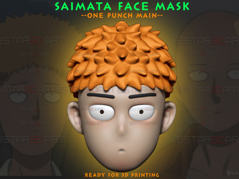Saitama Head Mask Decor Wearable - One Punch Man Cosplay 3D-printmodel