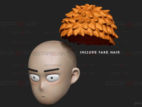Saitama Head Mask Decor Wearable - One Punch Man Cosplay Model do druku 3D