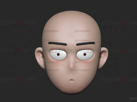 Saitama Head Mask Decor Wearable - One Punch Man Cosplay Model do druku 3D