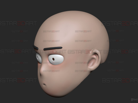 Saitama Head Mask Decor Wearable - One Punch Man Cosplay Model do druku 3D