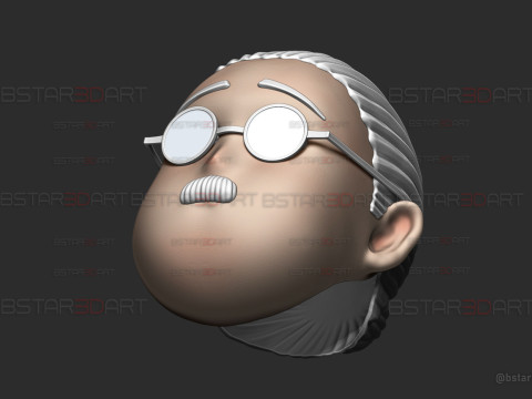 Taro Sakamoto overweight Head Decor Wearable - Sakamoto Days Anime Cosplay 3Dプリントモデル
