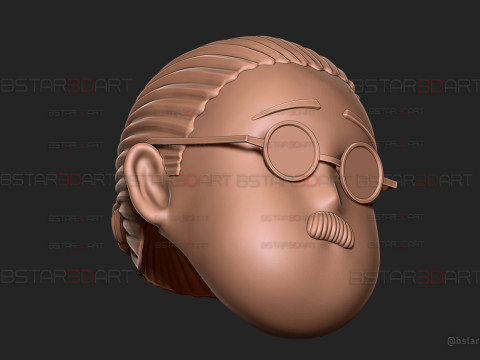 Taro Sakamoto overweight Head Decor Wearable - Sakamoto Days Anime Cosplay 3Dプリントモデル
