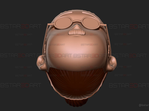 Taro Sakamoto overweight Head Decor Wearable - Sakamoto Days Anime Cosplay 3Dプリントモデル