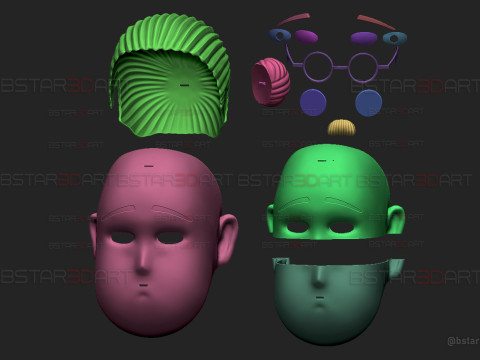 Taro Sakamoto overweight Head Decor Wearable - Sakamoto Days Anime Cosplay 3Dプリントモデル