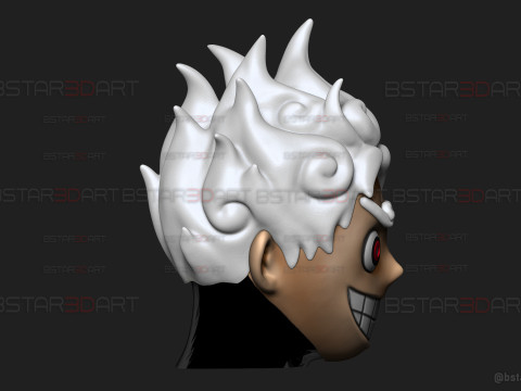 Luffy Gear 5 Head Decor Mask - Wearable - One Piece Cosplay Modello di stampa 3D