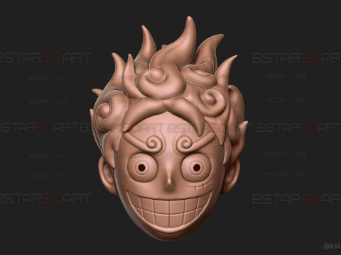 Luffy Gear 5 Head Decor Mask - Wearable - One Piece Cosplay Modello di stampa 3D