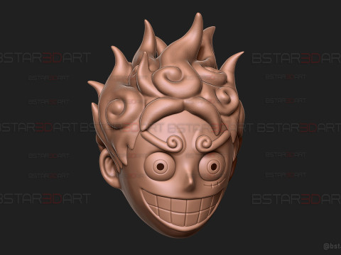 Luffy Gear 5 Head Decor Mask - Wearable - One Piece Cosplay Modello di stampa 3D