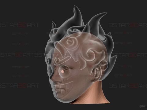 Luffy Gear 5 Head Decor Mask - Wearable - One Piece Cosplay Modello di stampa 3D