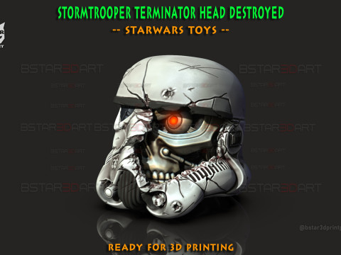 Stormtrooper Skull Terminator Head Decoration - Starwars Toys 3Dプリントモデル