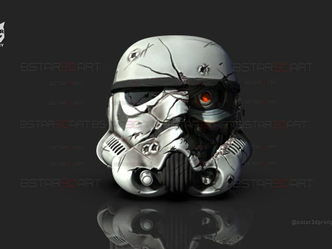 Stormtrooper Skull Terminator Head Decoration - Starwars Toys 3D Print Model