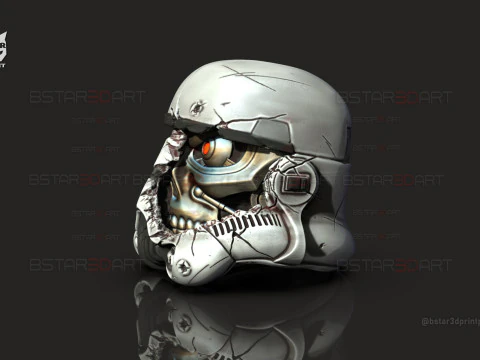 Stormtrooper Skull Terminator Head Decoration - Starwars Toys 3D Print Model