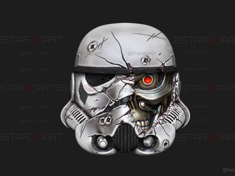 Stormtrooper Skull Terminator Head Decoration - Starwars Toys 3D Print Model