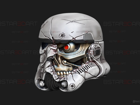 Stormtrooper Skull Terminator Head Decoration - Starwars Toys 3D Print Model