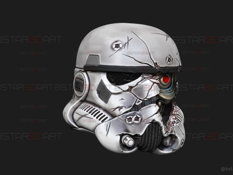 Stormtrooper Skull Terminator Head Decoration - Starwars Toys 3D Print Model