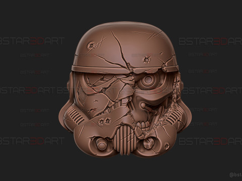 Stormtrooper Skull Terminator Head Decoration - Starwars Toys 3D Print Model