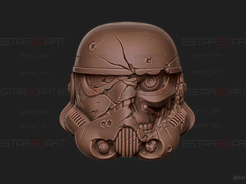 Stormtrooper Skull Terminator Head Decoration - Starwars Toys 3D Print Model