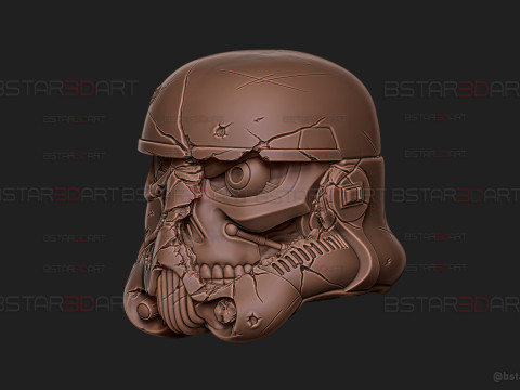 Stormtrooper Skull Terminator Head Decoration - Starwars Toys 3D Print Model