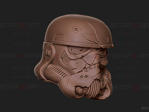 Stormtrooper Skull Terminator Head Decoration - Starwars Toys 3D Print Model