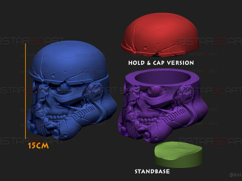Stormtrooper Skull Terminator Head Decoration - Starwars Toys 3D Print Model