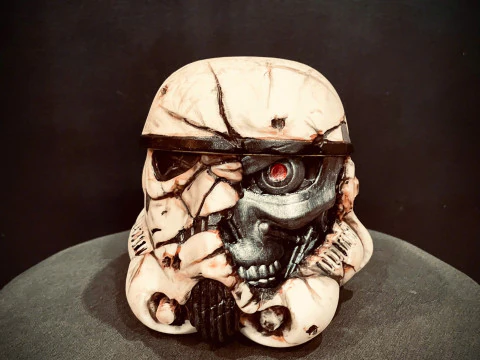 Stormtrooper Skull Terminator Head Decoration - Starwars Toys 3D Print Model
