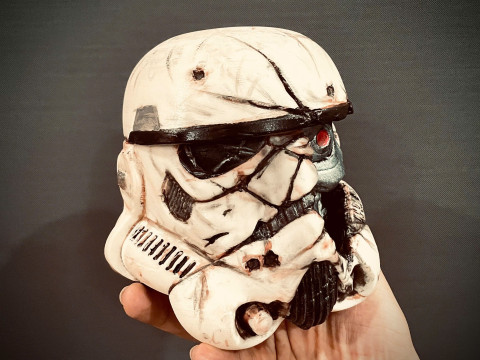 Stormtrooper Skull Terminator Head Decoration - Starwars Toys 3D Print Model