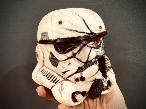 Stormtrooper Skull Terminator Head Decoration - Starwars Toys 3D Print Model