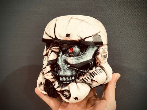 Stormtrooper Skull Terminator Head Decoration - Starwars Toys 3D Print Model
