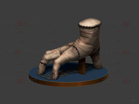 Wednesday Thing Hand Decoration With StandBase - Halloween Toys Modelo de Impressão 3D